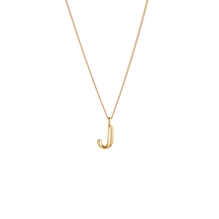 Monogram Necklace - J - High Polish Gold