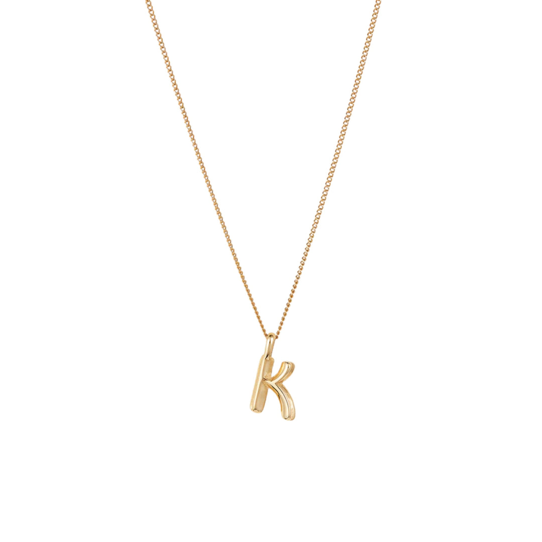 Monogram Necklace - K - High Polish Gold