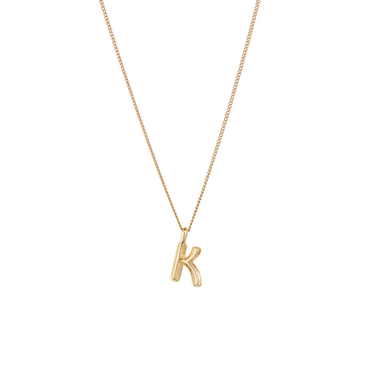 Monogram Necklace - K - High Polish Gold