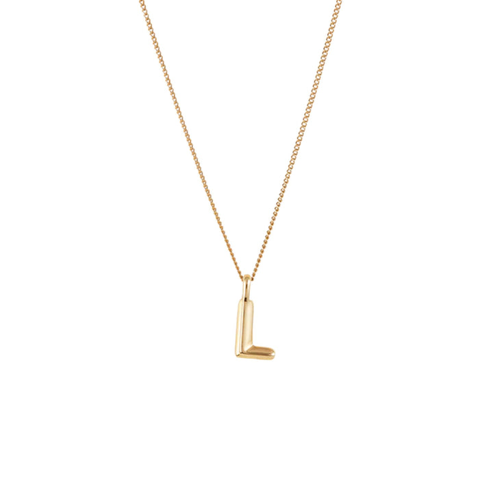 Monogram Necklace - L - High Polish Gold