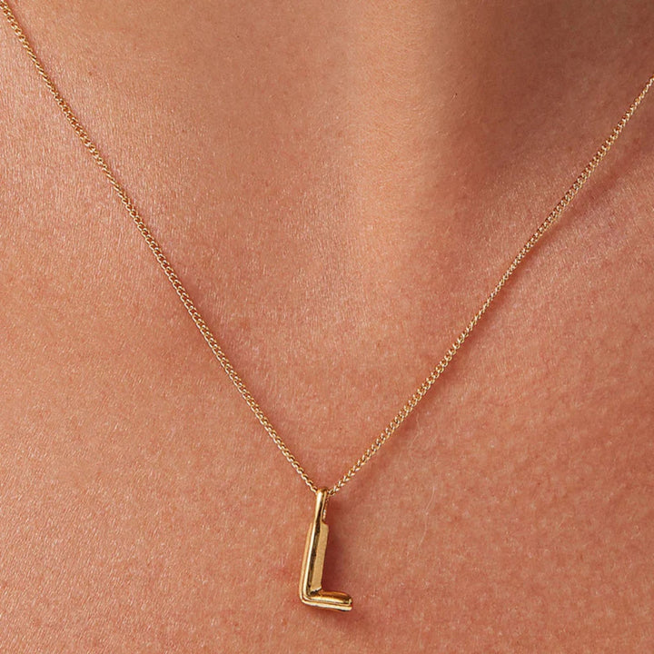 Monogram Necklace - L - High Polish Gold