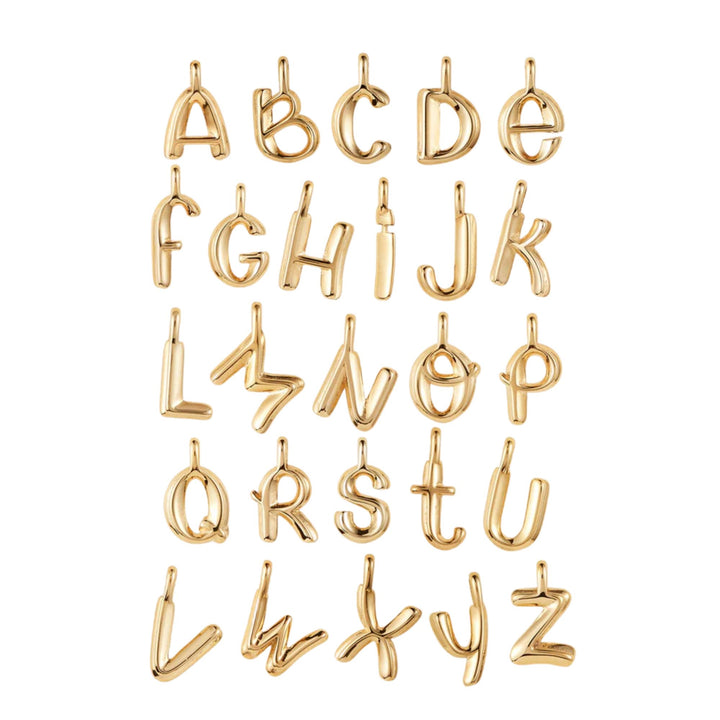 Monogram Necklace - L - High Polish Gold