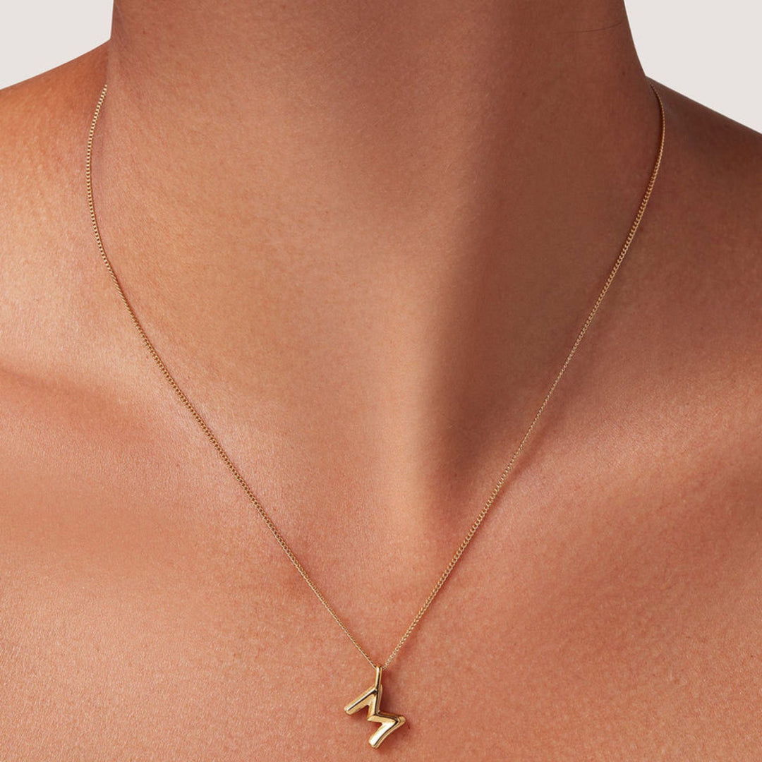 Monogram Necklace - M - High Polish Gold