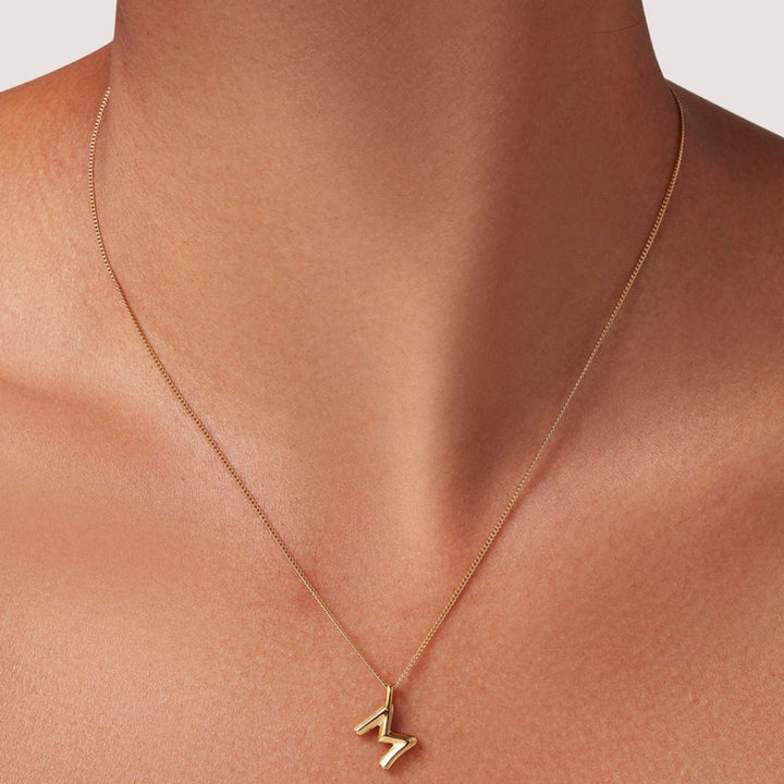 Monogram Necklace - M - High Polish Gold