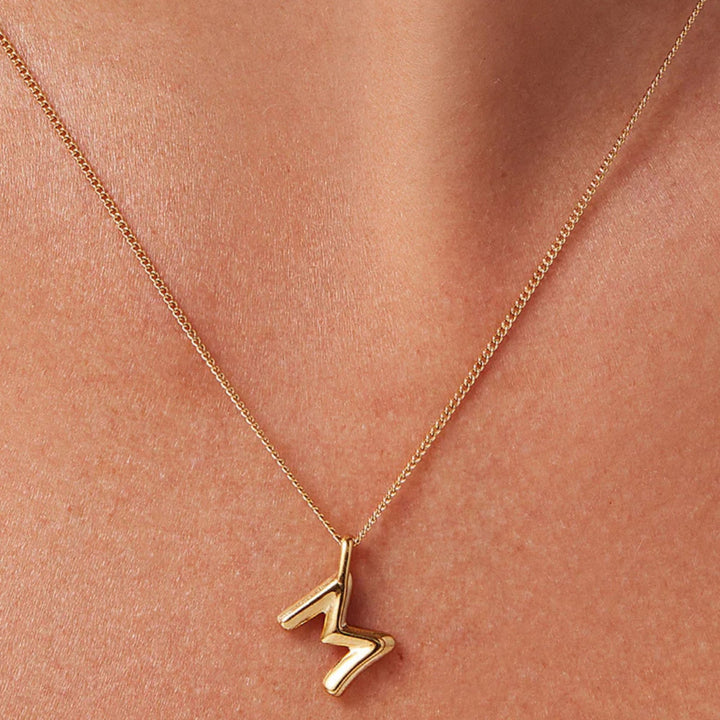 Monogram Necklace - M - High Polish Gold