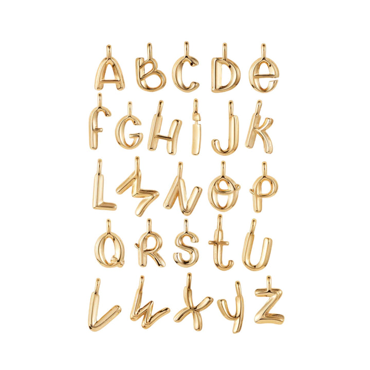 Monogram Necklace - N - High Polish Gold