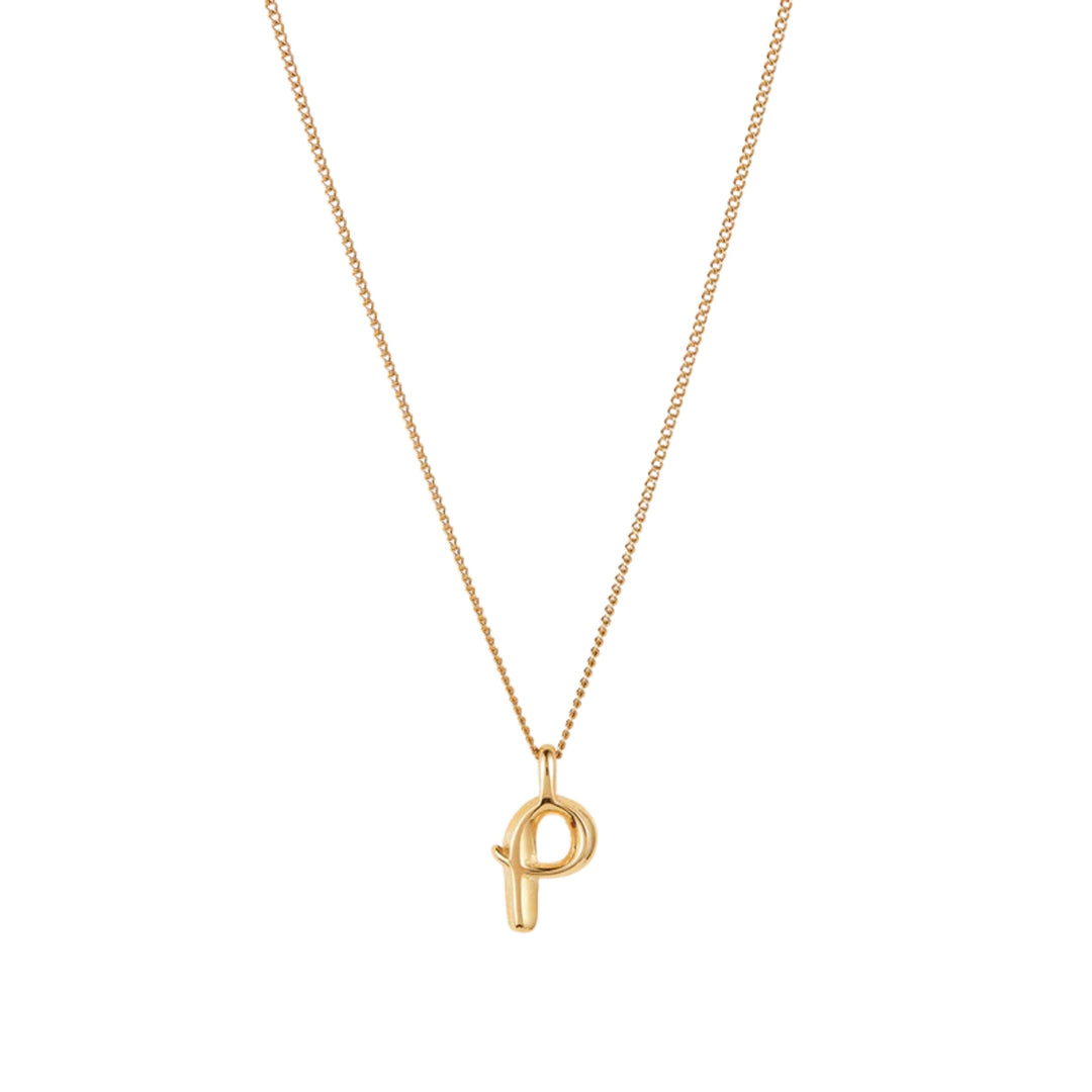 Monogram Necklace - P - High Polish Gold