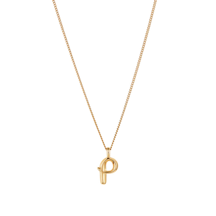Monogram Necklace - P - High Polish Gold