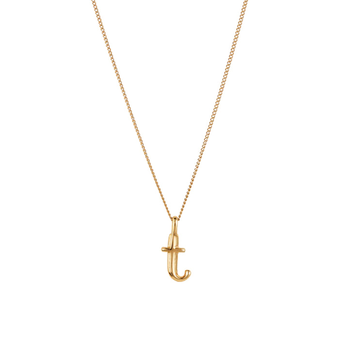 Monogram Necklace - T - High Polish Gold