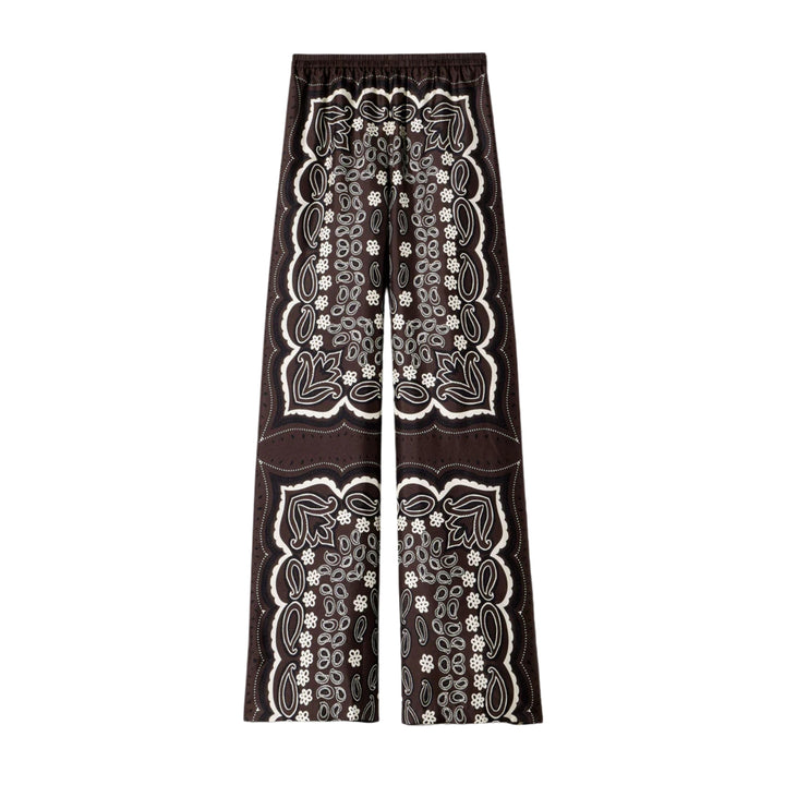 Morgan Pant in Brown/Ivory Bandana Print