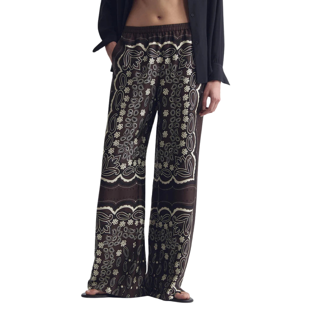 Morgan Pant in Brown/Ivory Bandana Print