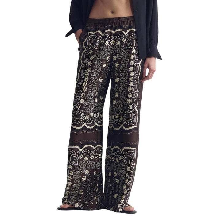 Morgan Pant in Brown/Ivory Bandana Print