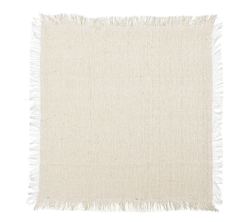 Fringe Napkin in White and Gold - White/Gold - NONE