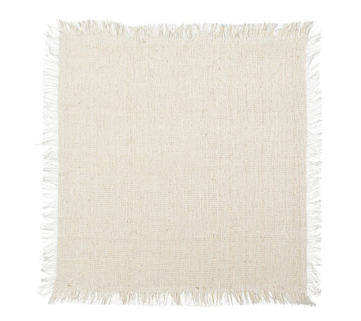Fringe Napkin in White and Gold - White/Gold - NONE