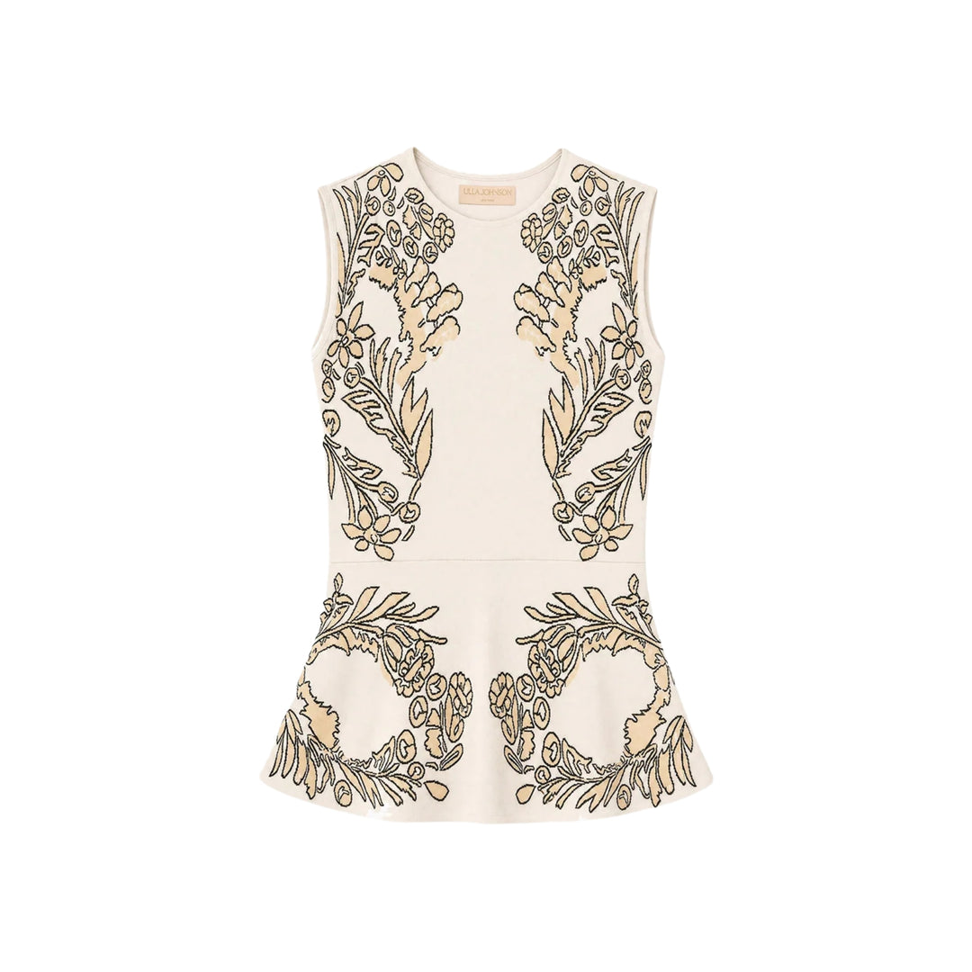 Nadira Jacquard Top in Chamomile