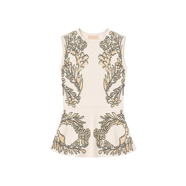 Nadira Jacquard Top in Chamomile