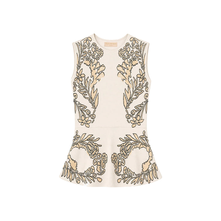 Nadira Jacquard Top in Chamomile