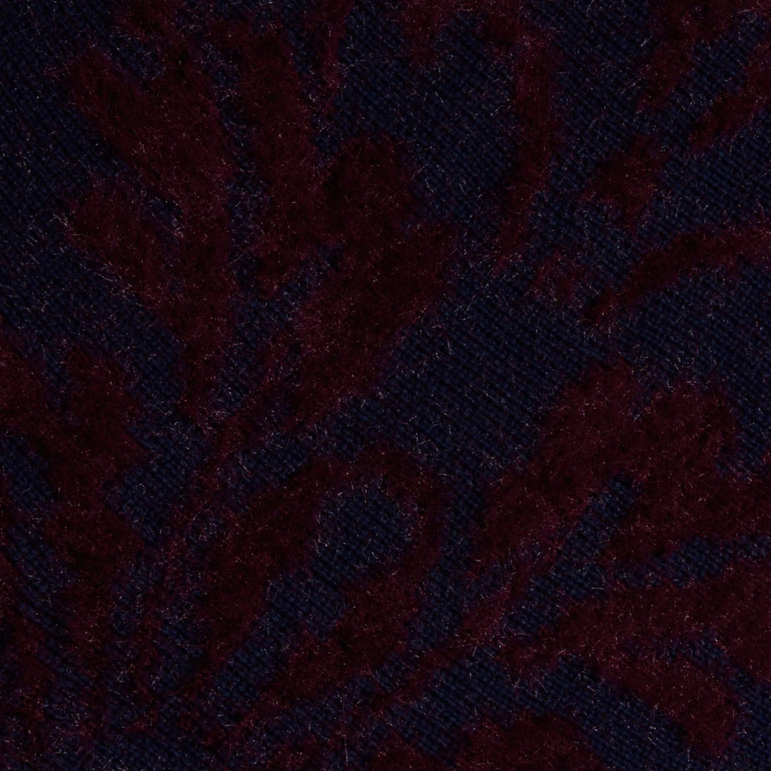 Naiad Jacquard Fringe Cardigan in Midnight/Burgundy Jacquard