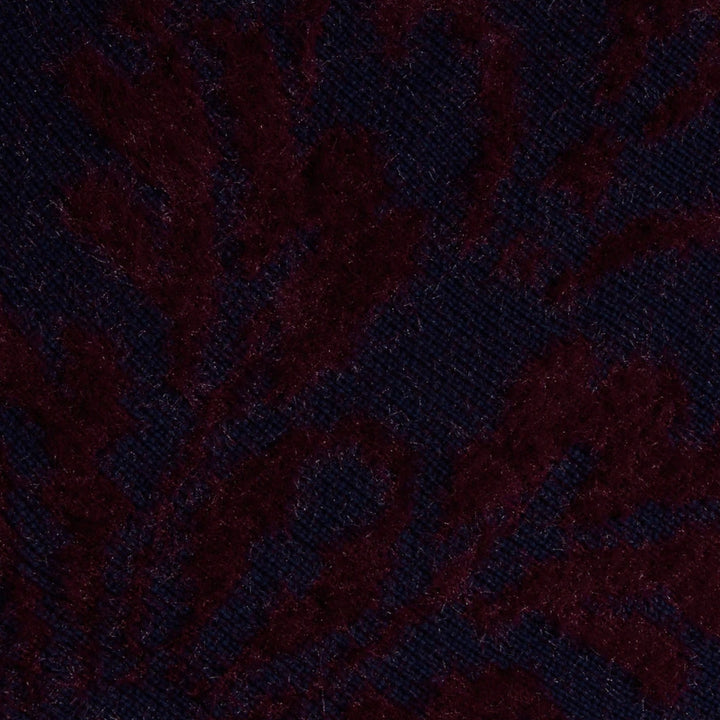 Naiad Jacquard Fringe Cardigan in Midnight/Burgundy Jacquard
