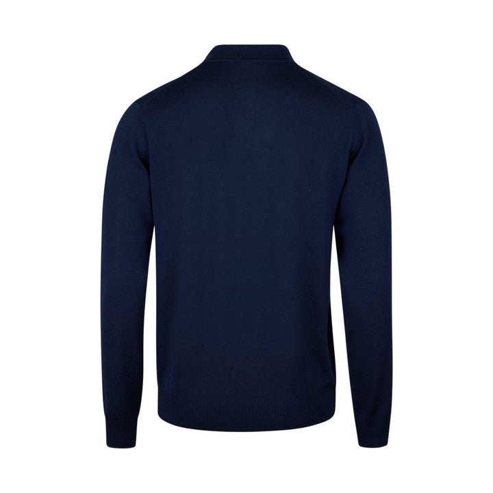 Navy Merino Wool Polo Shirt