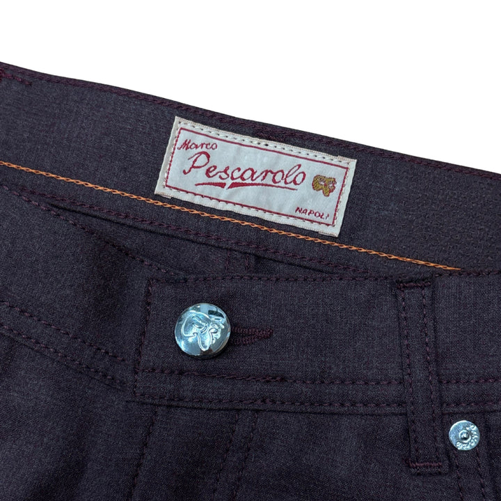 Nerano 5 Pocket Pant in Rust Plaid