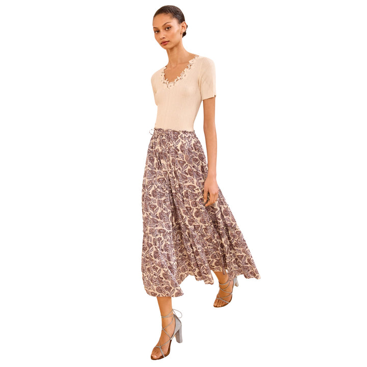 Nessa Cotton Midi Skirt in Meadow