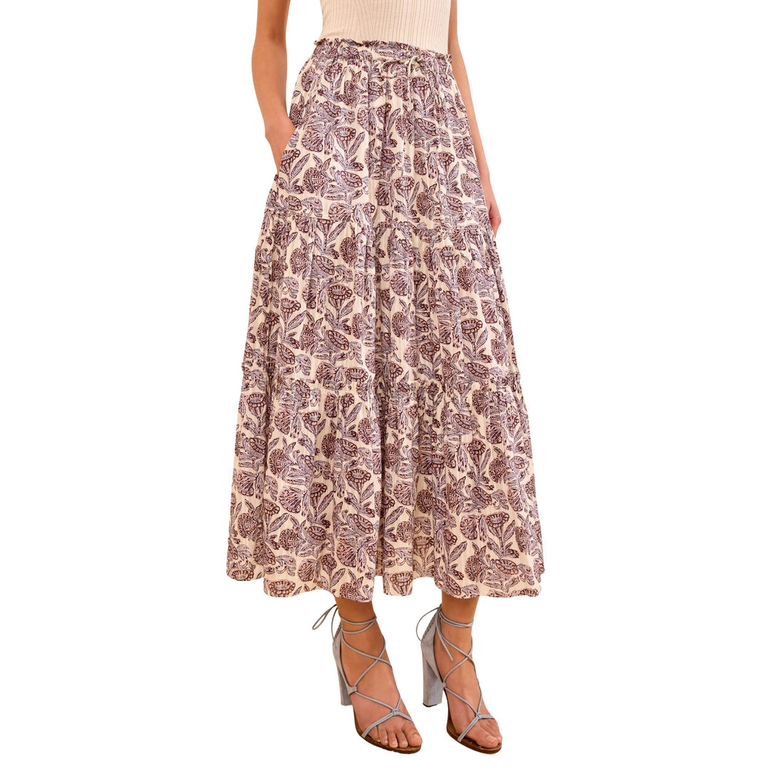 Nessa Cotton Midi Skirt in Meadow
