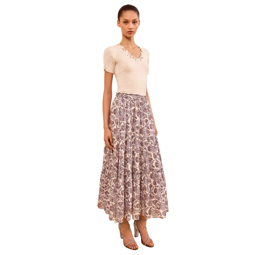 Nessa Cotton Midi Skirt in Meadow