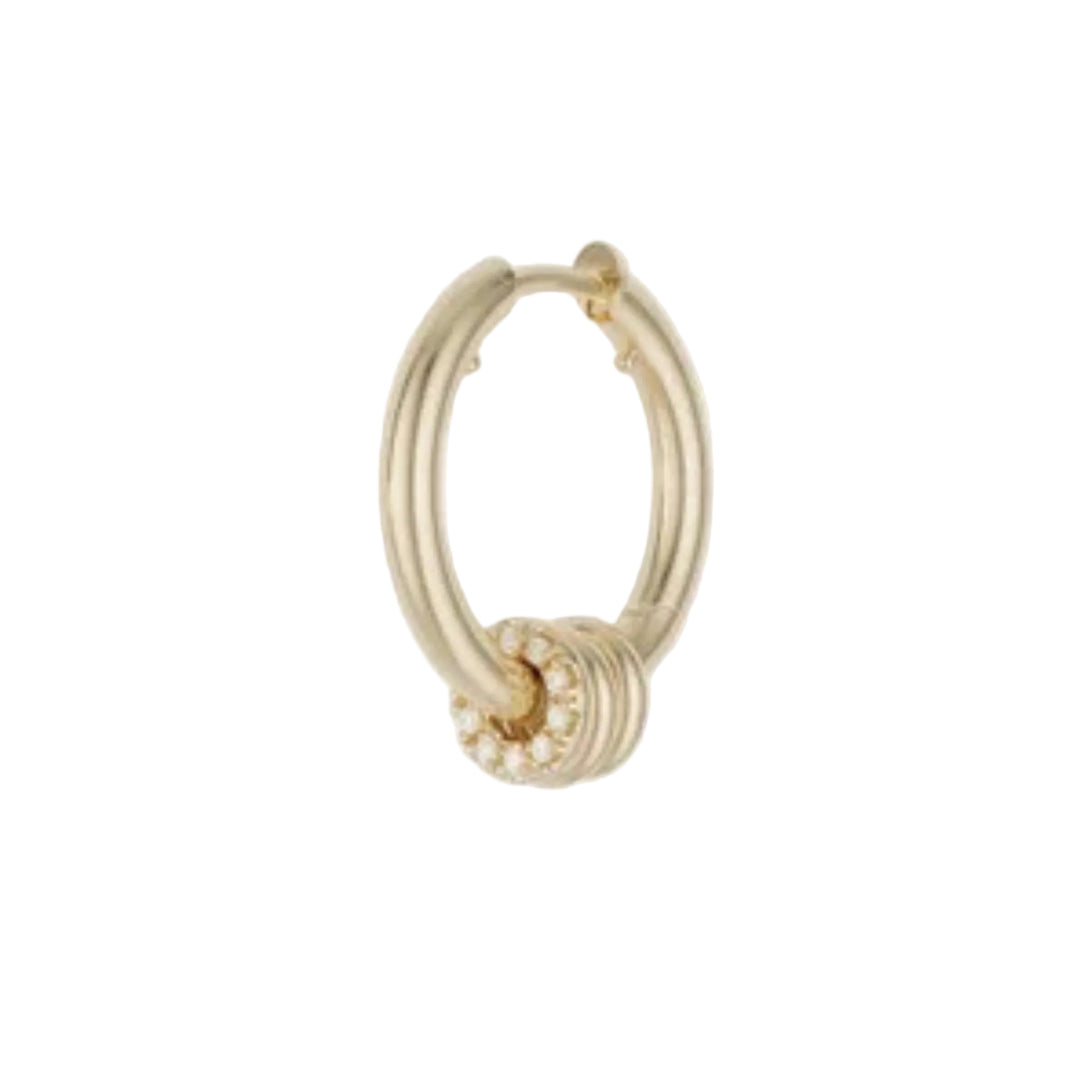 Nevine Max YG Pavé Hoops 2 Annulets - .1tcw