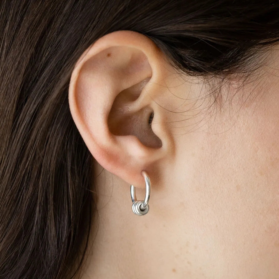 Nevine Max YG Pavé Hoops 2 Annulets - .1tcw