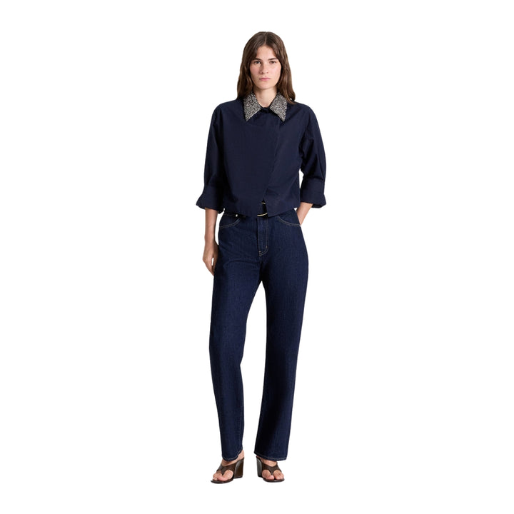 New Chapter Crystal Collar Shirt in Midnight