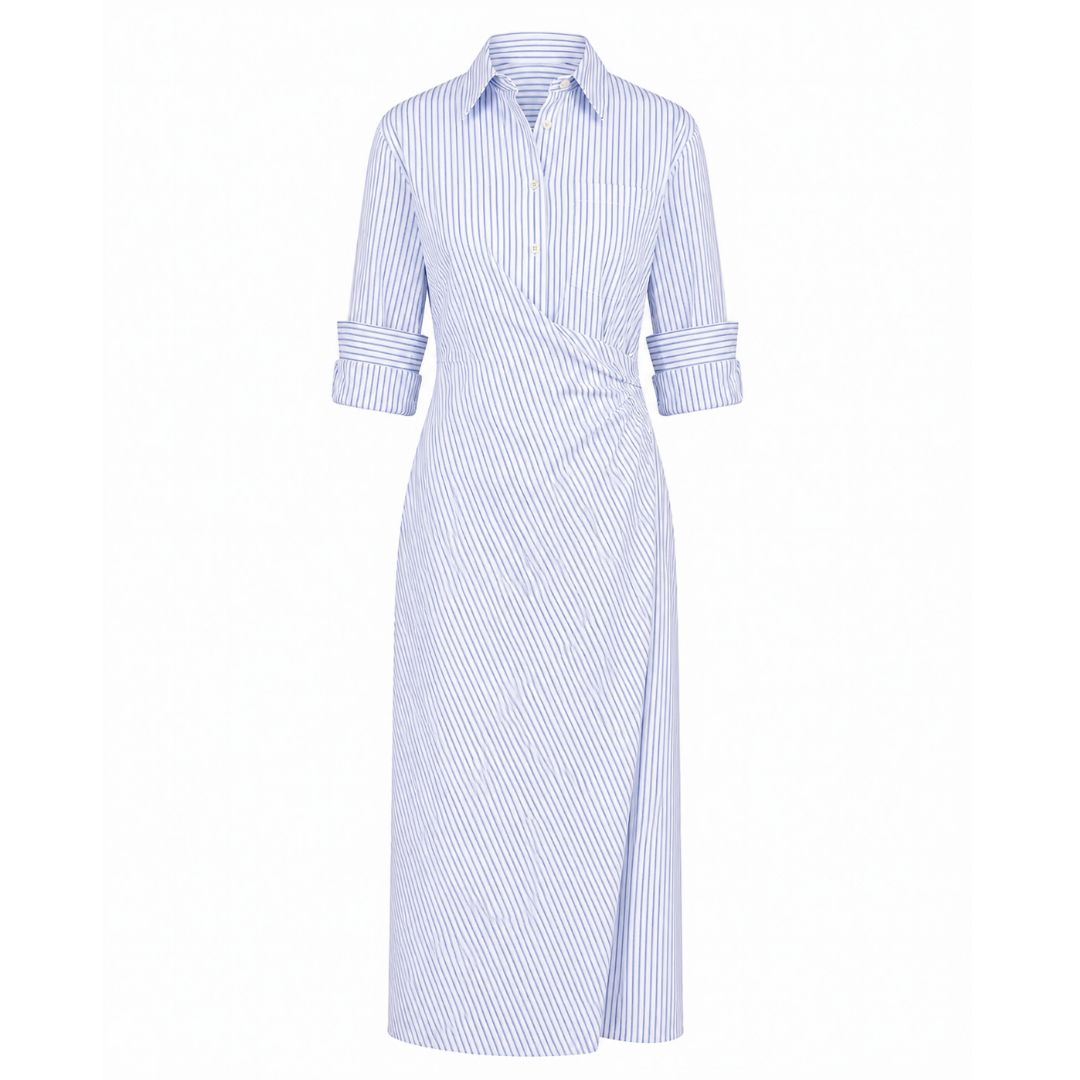 New Earl Dress in White and Midnight