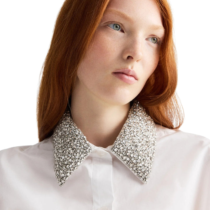 New Earl with Crystal Collar in White