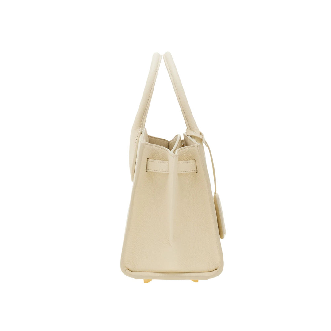 New Line Medium Top Handle Bag in Mascarpone