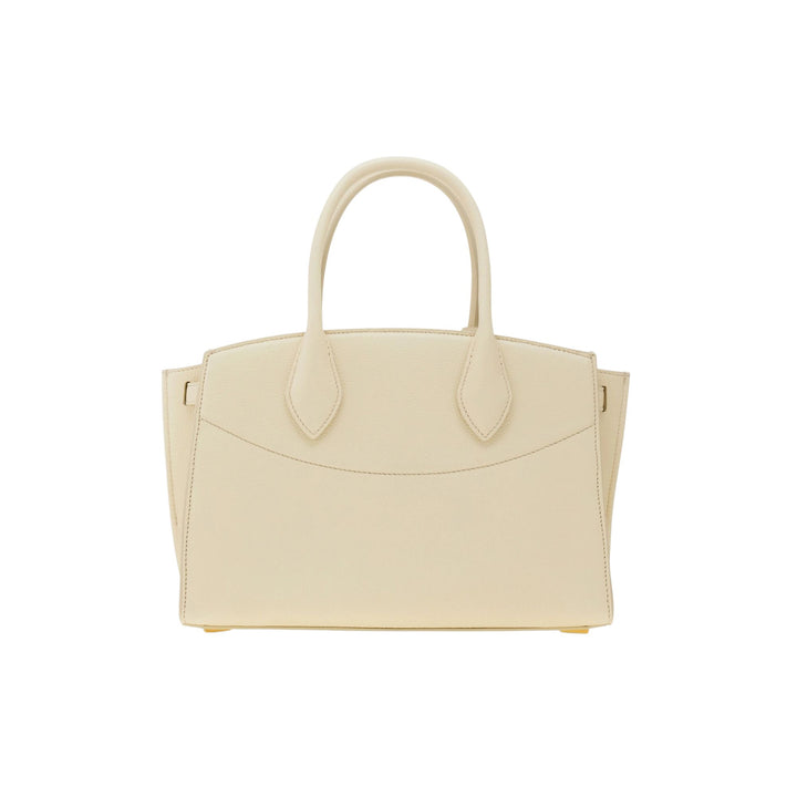 New Line Medium Top Handle Bag in Mascarpone