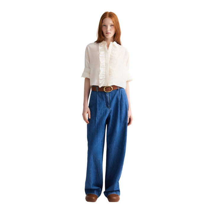 Next Ex Ruffle Shirt in Ivory