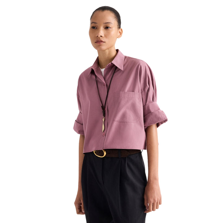 Next Ex Superfine Cotton Shirt in Plum