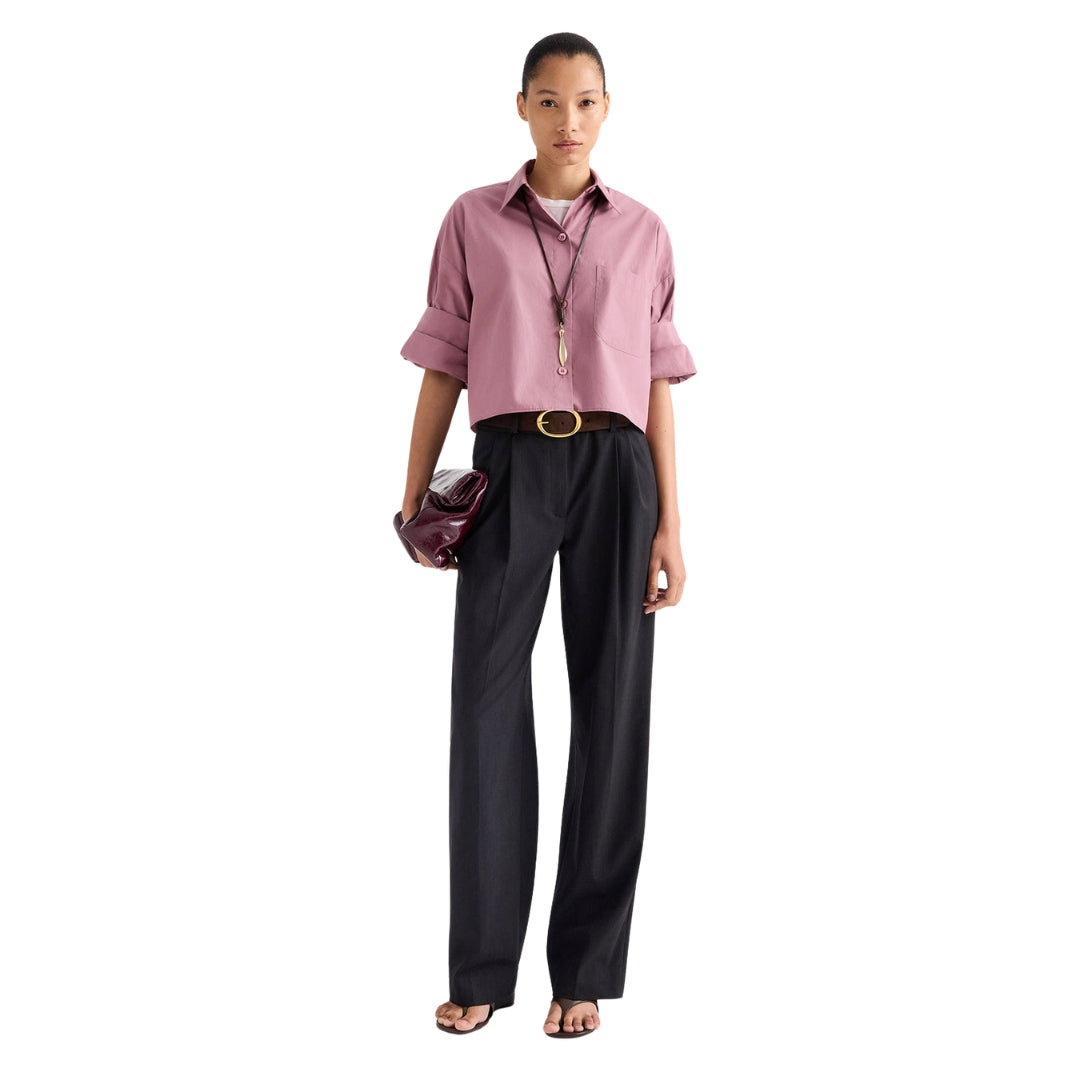 Next Ex Superfine Cotton Shirt in Plum