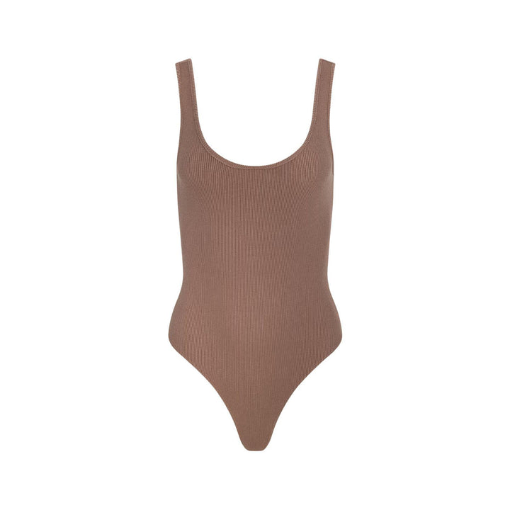 Nica Hazelnut Scoopneck Bodysuit