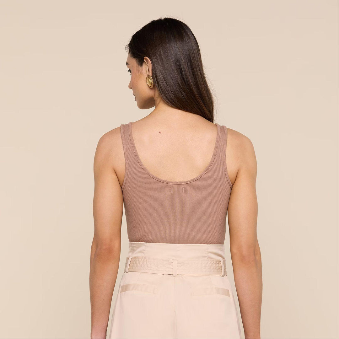 Nica Hazelnut Scoopneck Bodysuit