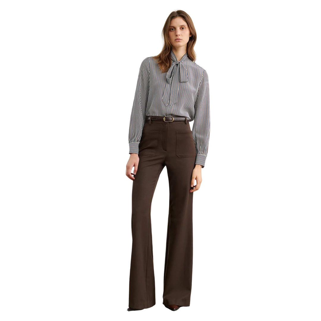 IRINA TOP - Ivory/Brown/Navy