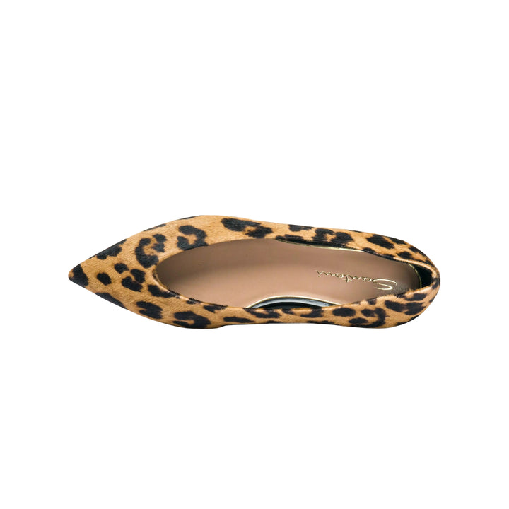 Nora Calf Hair Flat in Leopard