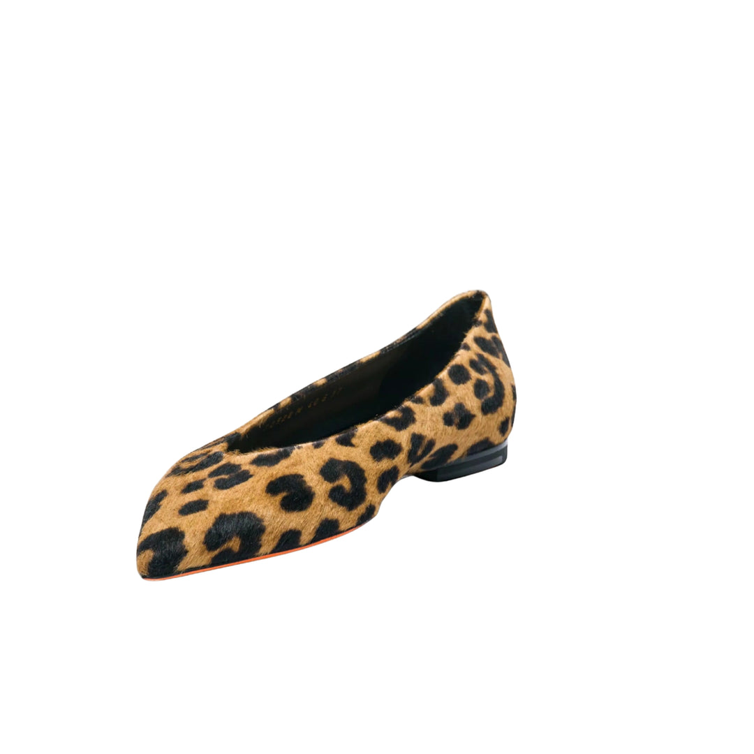 Nora Calf Hair Flat in Leopard