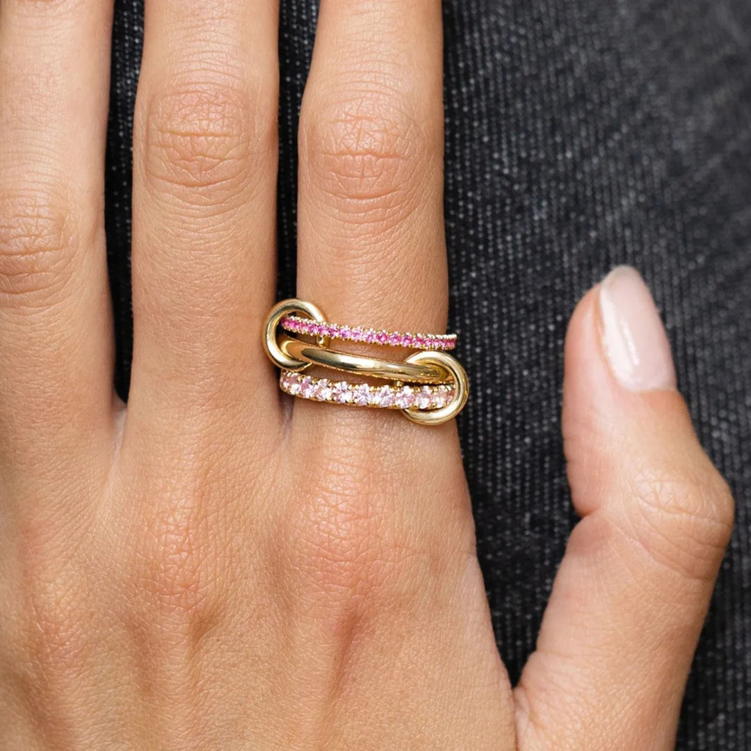 Norah YG 3 Link Ruby Ring - Size 7.5