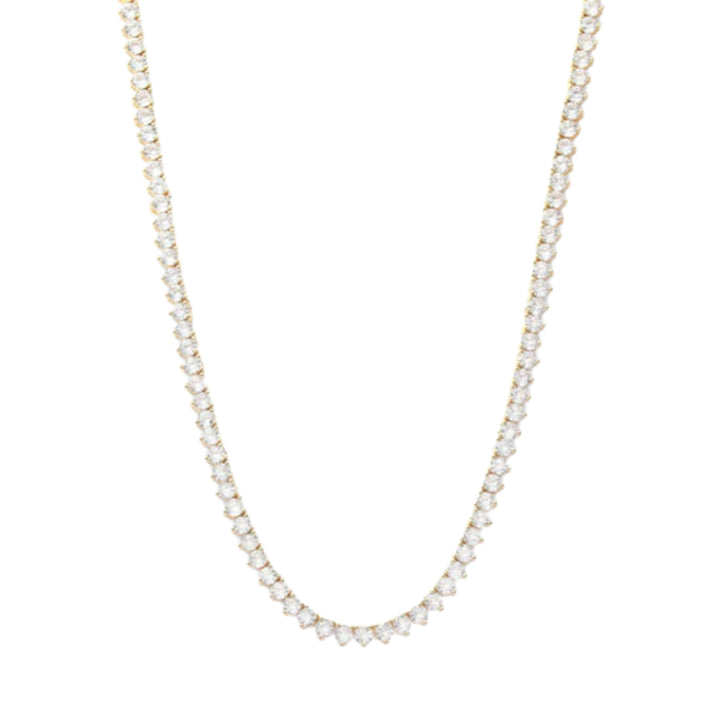 Not Your Basic Tennis Necklace 16' - Gold/White