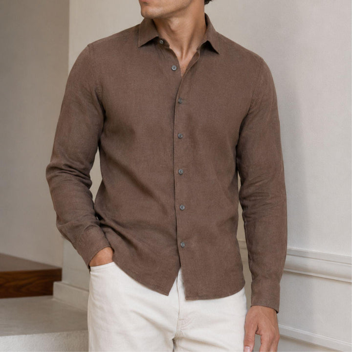 Oasi Lino Shirt in Brown