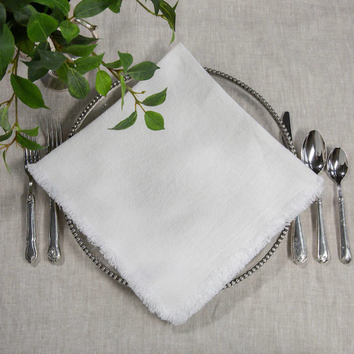 Off White Provence Napkin with Fringe