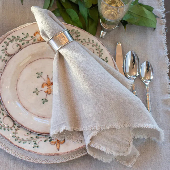 Off White Provence Napkin with Fringe