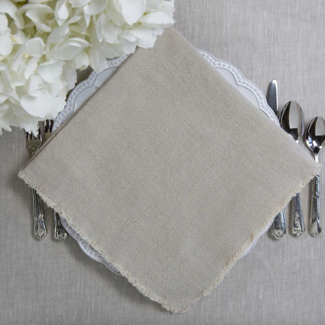Off White Provence Napkin with Fringe
