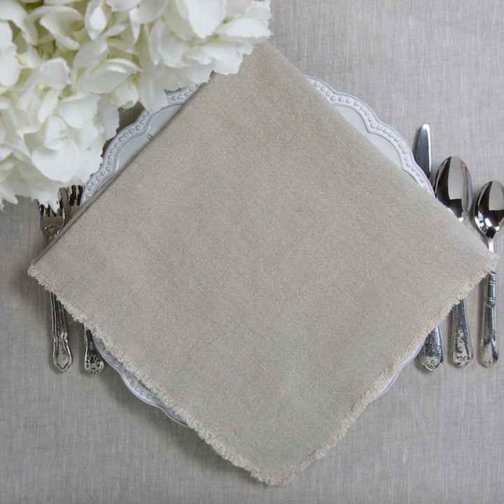 Off White Provence Napkin with Fringe